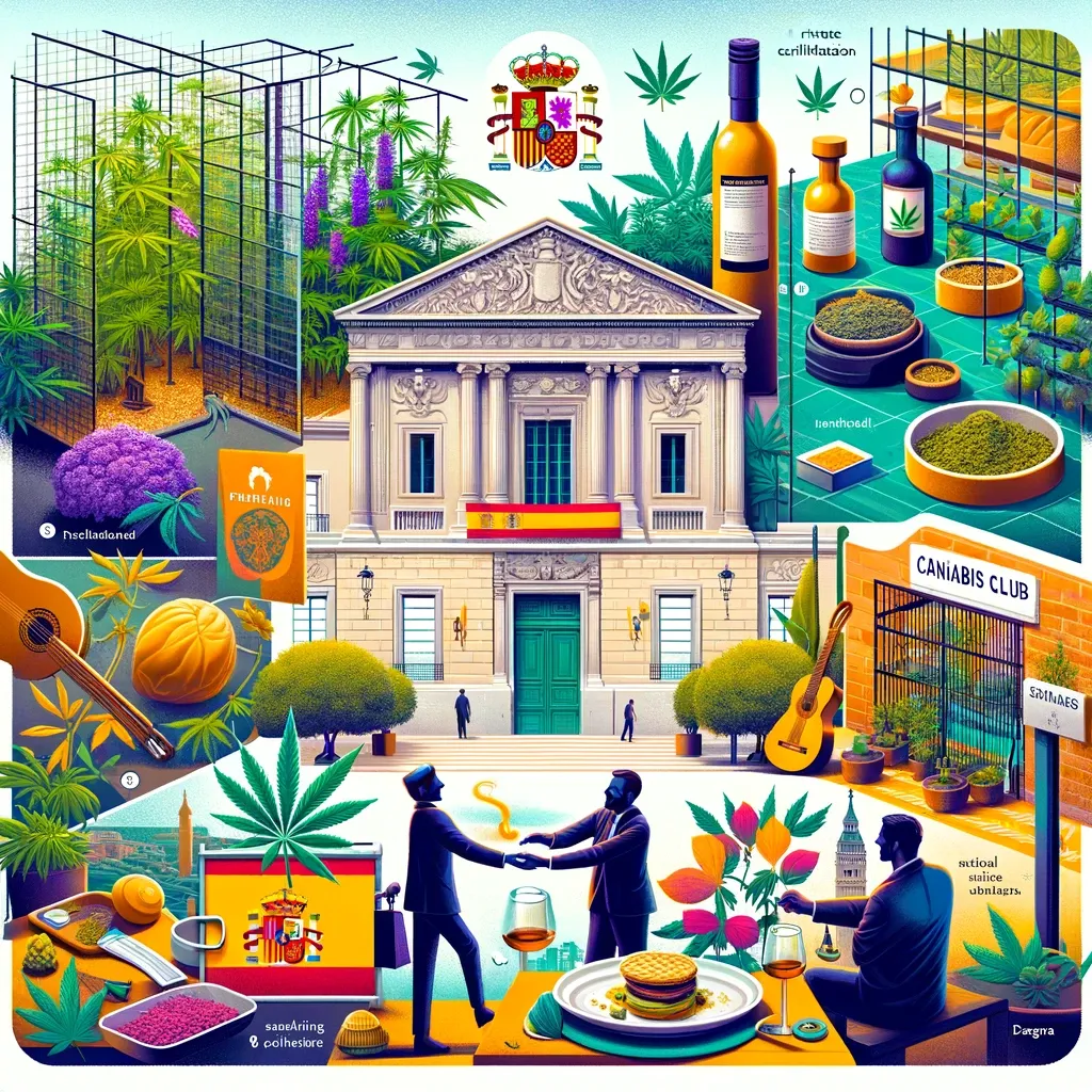 Illustrazione con laboratorio, piante e attività di benessere