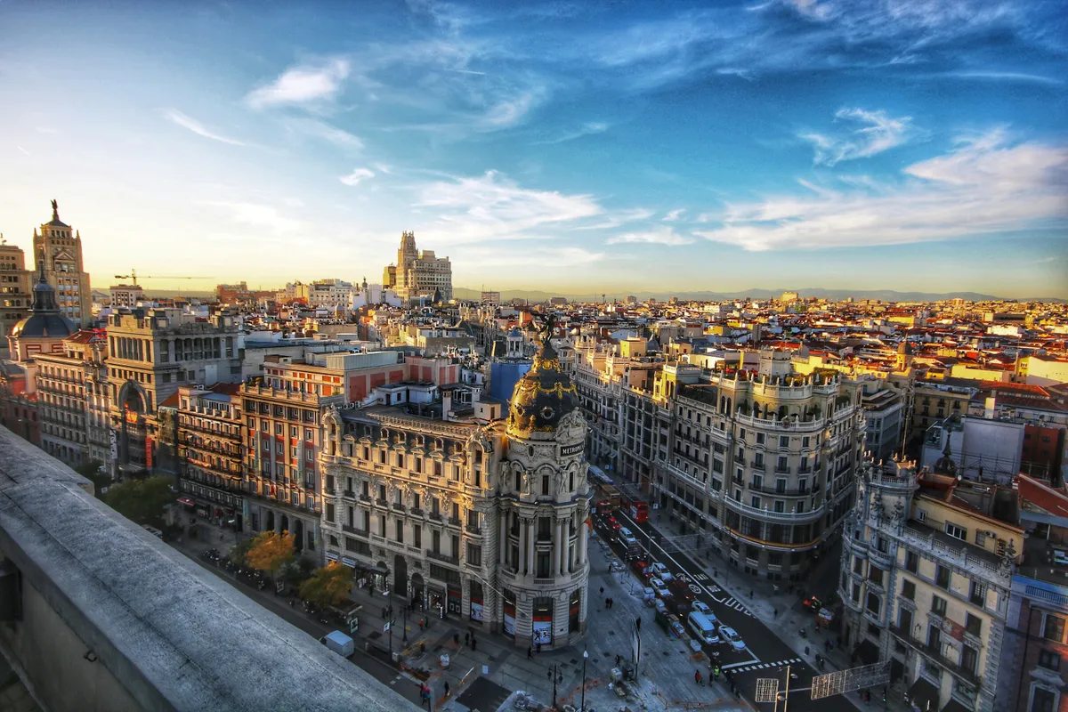 Panoramic view of Madrid’s city center